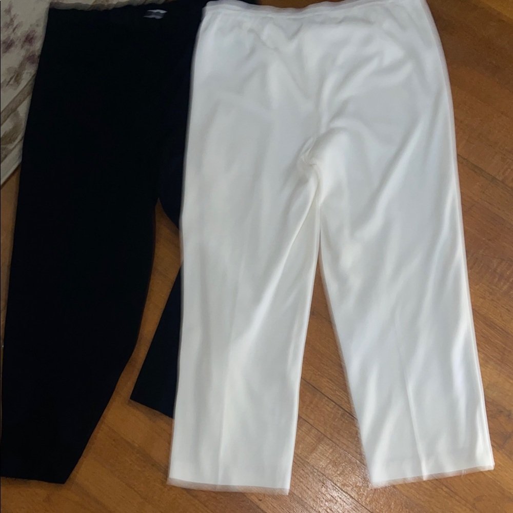 Ming Wang Classic Black and White Wide Leg Pants - Picture 4 of 4